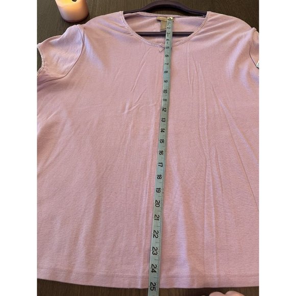 Nordstrom Intimates Capped Sleeve T-shirt Size 2X Lilac Petal 100% Cotton - Picture 7 of 8